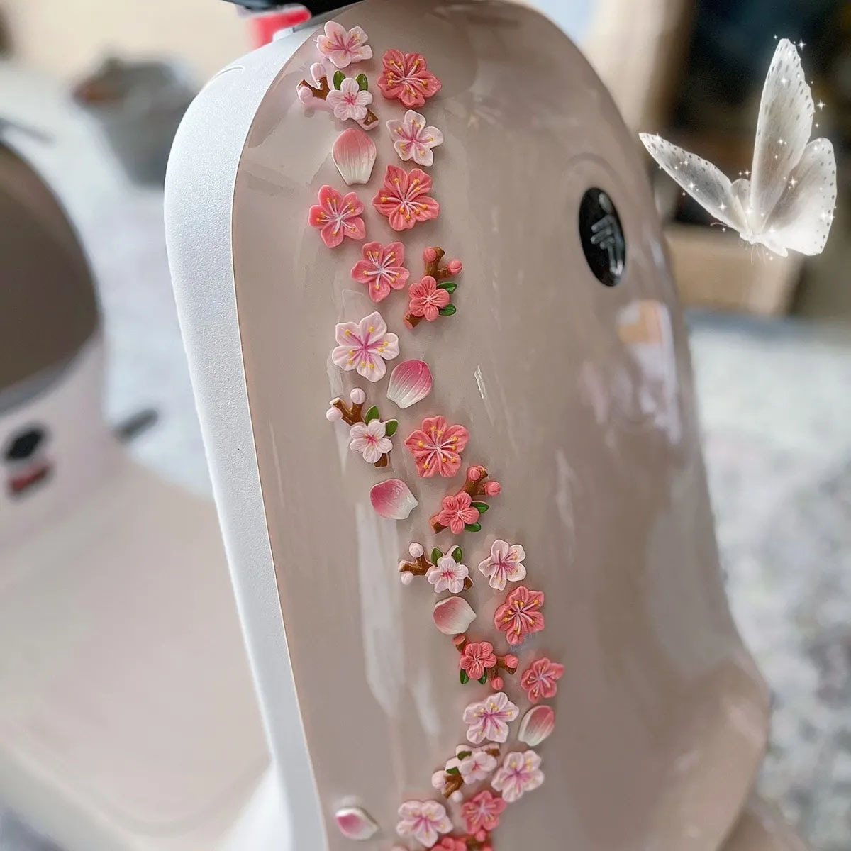 Diy Electric Car - Perzikbloesem Auto Sticker DIY 3D Sticker