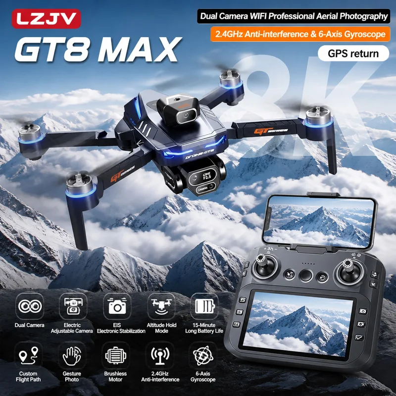 Diy Drone Electronics - GT8 Max Opvouwbare Drone 8K HD