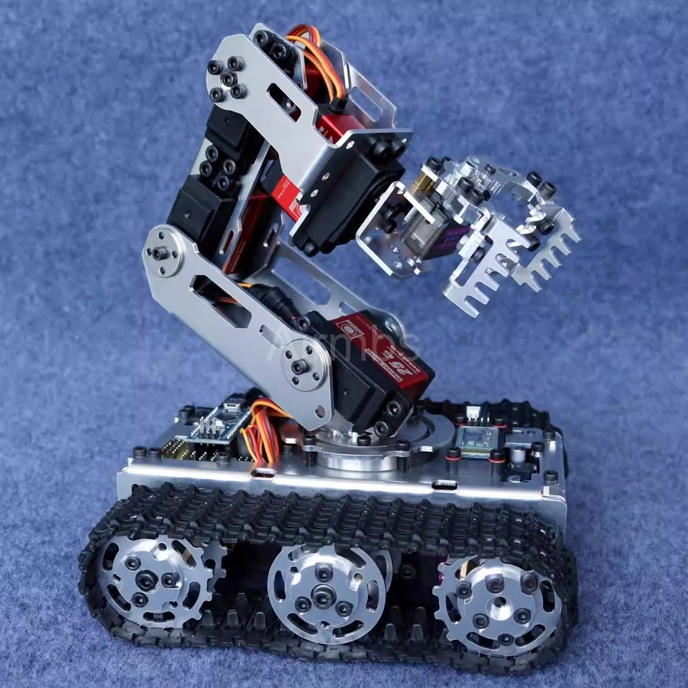 Diy Electric Car - Metalen mobiele tankchassis met robotarm Klauw