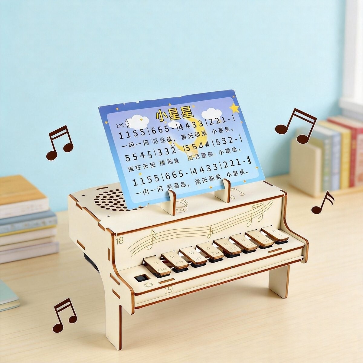 Diy Electronics Com - DIY houten elektronische pianomodel STEM-montagekit Natuurkunde